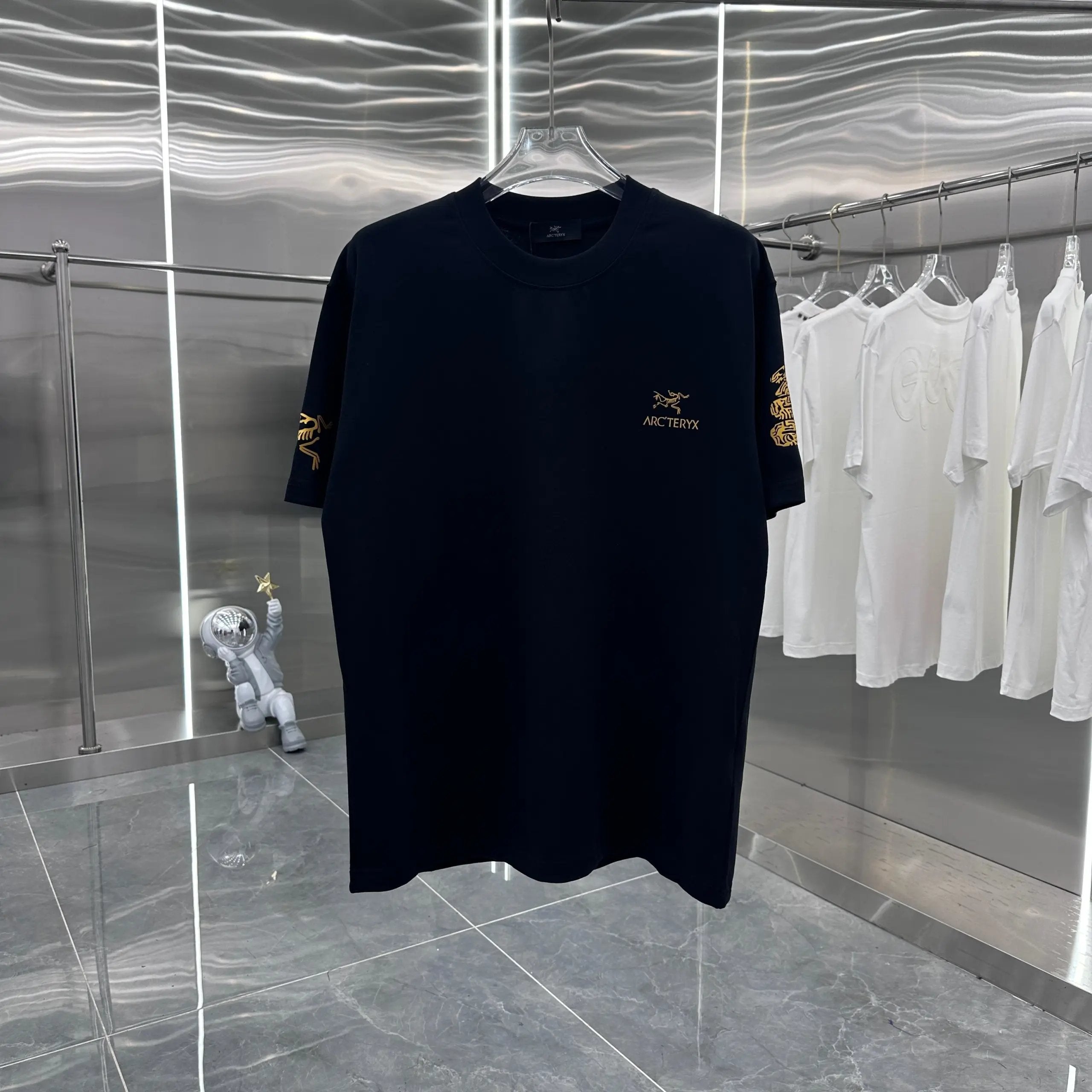 Arc'teryx T-shirt Unique Chest Print logo round Neck Short Sleeve25ss New Pure Cotton Unisex Style T T-shirt OS Loose Fit Base Shirt Half Sleeve T-Shirt Top Half Sleeve