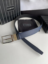 Zegna Belt Top version Original Imported Calf Leather Belt for Business Men Pant Belt3.5CM Belt Double-Sided Dual-Use Men's Needle Belt Suitable for Men's Business Double-Sided Cowhide Classic Belt Gift Box Packaging