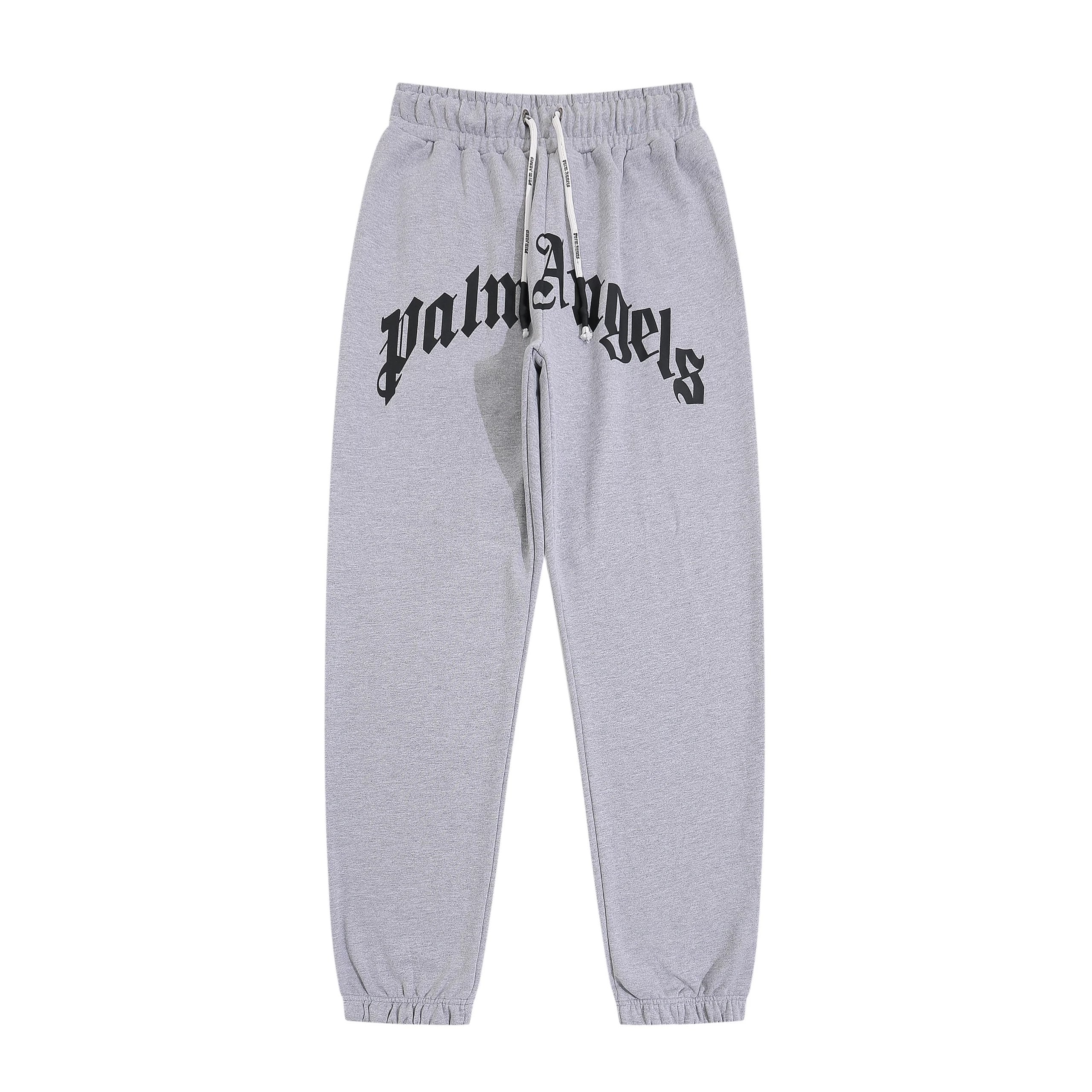 Palm Angels Sweatpants Top Version Logo Letter Printing Sports Casual Pants Ankle-Tied Loose Trousers Sweatpants