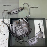 Balenciaga Bag Top version 【Counter Version Original Leather】Send a Full Set of Packaging New LeCagole Bucket Bag city Bucket Motorcycle Bag Hourglass Bag Bucket Bag Egg Bag Vegetable Basket Bag Motorcycle Rivet Bag Handbag Messenger Bag with Mirror