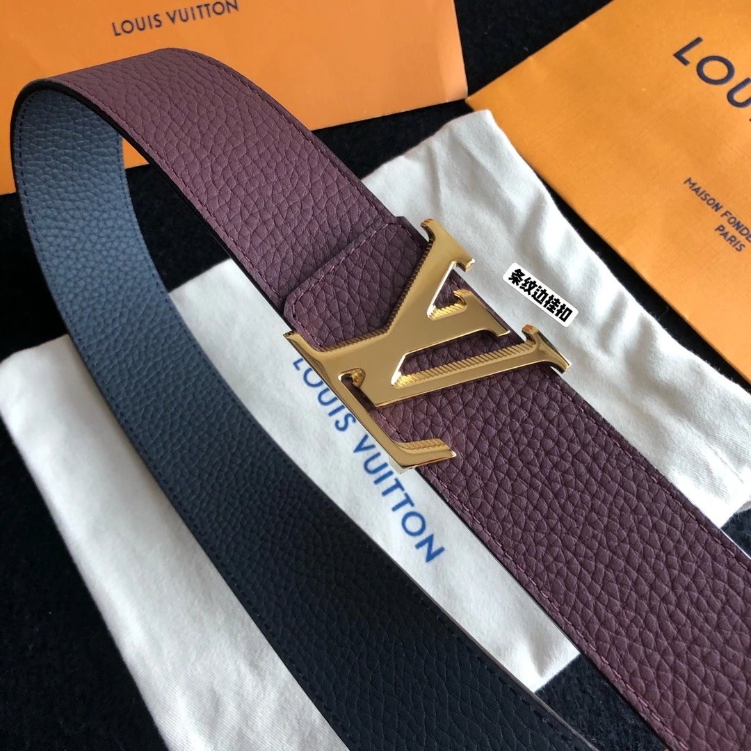 Louis Vuitton LV Belt Top version 【Counter Quality】The Most New Belt4.0cm Men's Belt Metal Buckle Men's Leather Belt with Classic Chessboard Plaid Belt with Genuine Goods Packaging in and out of the Counter No Problem Versatile Casual Fashion Formal Wear