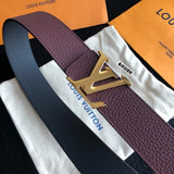 Louis Vuitton LV Belt Top version 【Counter Quality】The Most New Belt4.0cm Men's Belt Metal Buckle Men's Leather Belt with Classic Chessboard Plaid Belt with Genuine Goods Packaging in and out of the Counter No Problem Versatile Casual Fashion Formal Wear