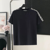 Dior T-shirt Ribbed Crew Neck Sweater Short Sleeve25ss New Pure Cotton Unisex Style T T-shirt OS Loose Fit Base Shirt Top Half Sleeve T-Shirt
