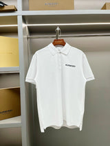 Burberry T-shirt Micro Logo Letter Front and Back Embroidered Pique Cotton POLO Shirt Lapel Short Sleeve25ss New Unisex Summer Short Sleeve OS Loose T Business Half Sleeve Shirt Plus Size T-Shirt