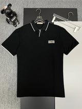 Burberry T-shirt Chest Plaid Embroidery logoPOLO Short Sleeve Turn-down Collar Shirt Unisex Summer Loose Fit T Business Commuter Short Sleeve Shirt Plus Size