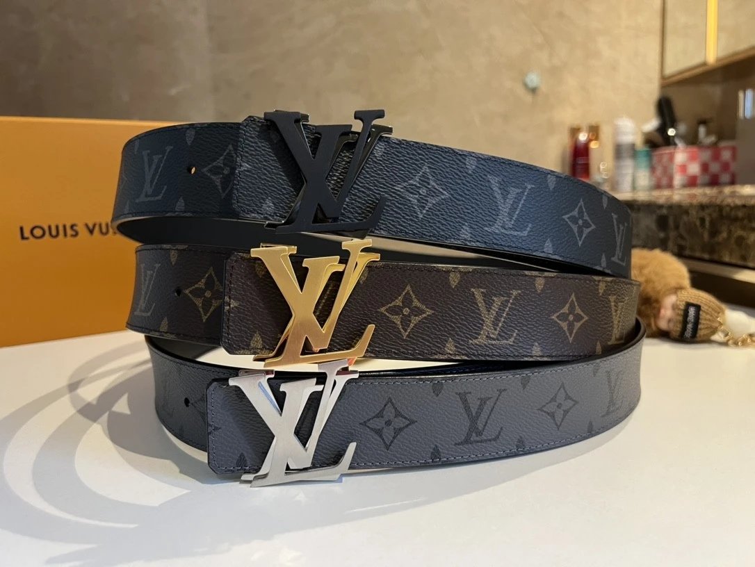 Louis Vuitton LV Belt Top version 【Counter Quality】The Most New Belt4.0cm Men's Belt Metal Buckle Men's Leather Belt with Classic Chessboard Plaid Belt with Genuine Goods Packaging in and out of the Counter No Problem Versatile Casual Fashion Formal Wear