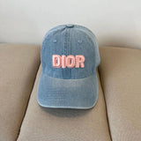 Dior Hat Letters logo Baseball Cap Sunshade Sun Protection Duckbill Cap Large Head Circumference Slimming Face Curved Brim Versatile Sports Hat for Men and Women Couples Same Style