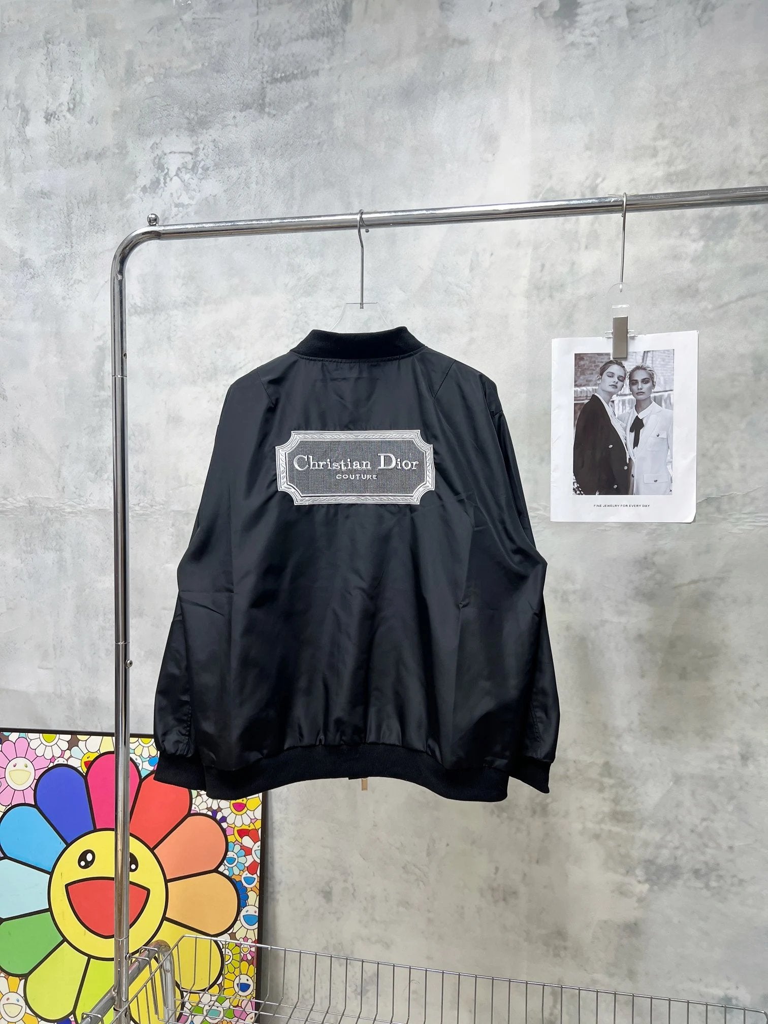 Dior Jackets Patch Back Embroidery Jacket Coat Casual Loose Versatile Stand Collar Windbreaker Sportswear os Unisex Fit Jacket24ss Autumn and Winter New Products