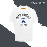Louis Vuitton LV T-shirt Front and Back Silicone Letter Time Stamps logo round Neck Short Sleeve25ss New Pure Cotton Unisex Style T Casual T-Shirt Base Layer Shirt OS Loose Fit Half Sleeve Top Plus Size