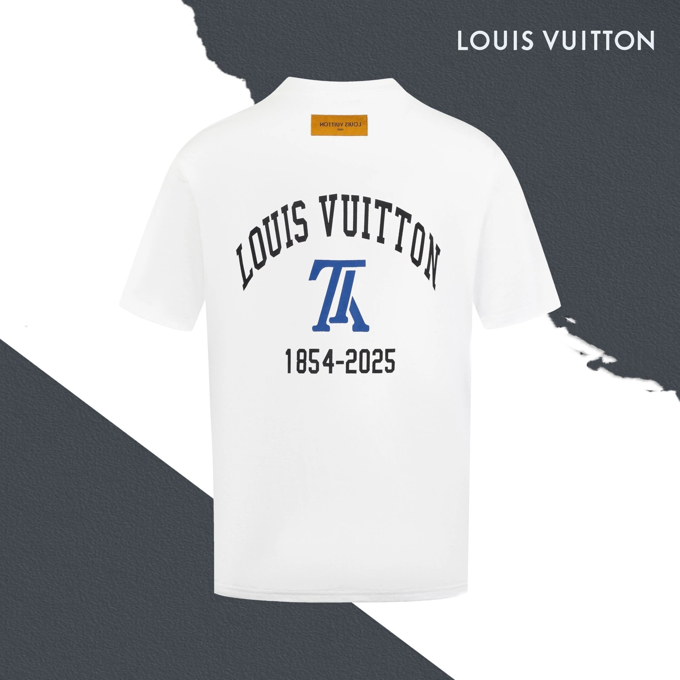 Louis Vuitton LV T-shirt Front and Back Silicone Letter Time Stamps logo round Neck Short Sleeve25ss New Pure Cotton Unisex Style T Casual T-Shirt Base Layer Shirt OS Loose Fit Half Sleeve Top Plus Size