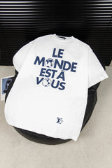 Louis Vuitton LV T-shirt Chest Letter Print logo round Neck Short Sleeve25ss New Pure Cotton Unisex Style T T-shirt OS Loose Fit Base Shirt Top Half Sleeve T-Shirt