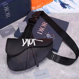 Dior Men's Bag Top version Men's and women's bags Saddle Full Logo Printed Saddle Bag Shoulder Messenger Bag Chest Bag Waist Bag