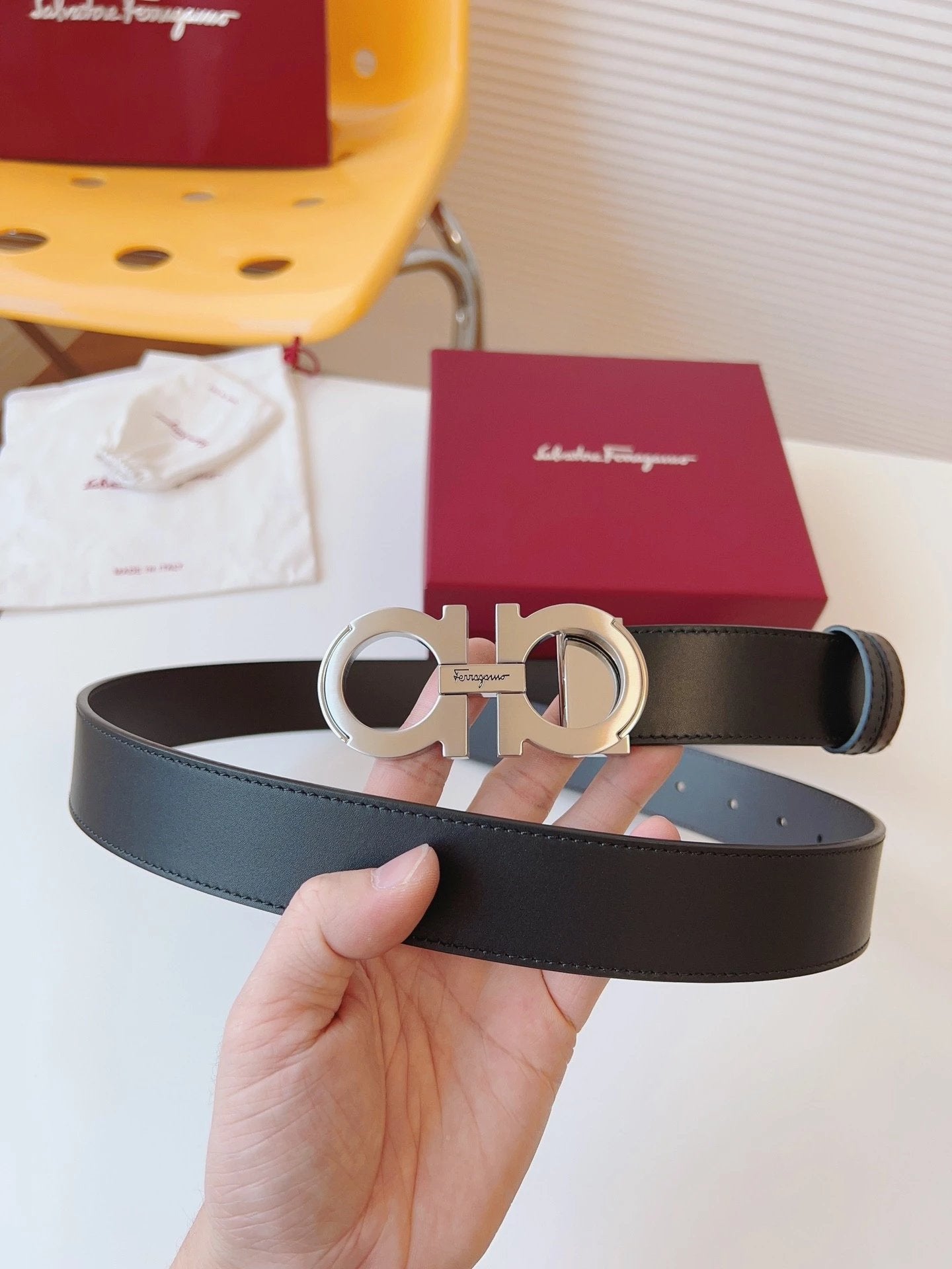 Ferragamo Belt Top version 【Full Package】Belt Width for Men and Women3.5cm with Chip nfc Anti-Counterfeiting Quality Counter Full Set Packaging Italian Double-Sided Cowhide Matching Boutique Brass Buckle Length Can Be Cut by Yourself Counter Belt Fashion