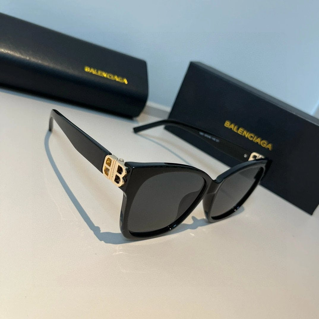 Balenciaga Sunglasses Double B Gold Label Temple Sunglasses Slimming Non-Prescription Unisex Couple Style Driving Beach Fishing UV Protection25ss New Sports Casual Versatile