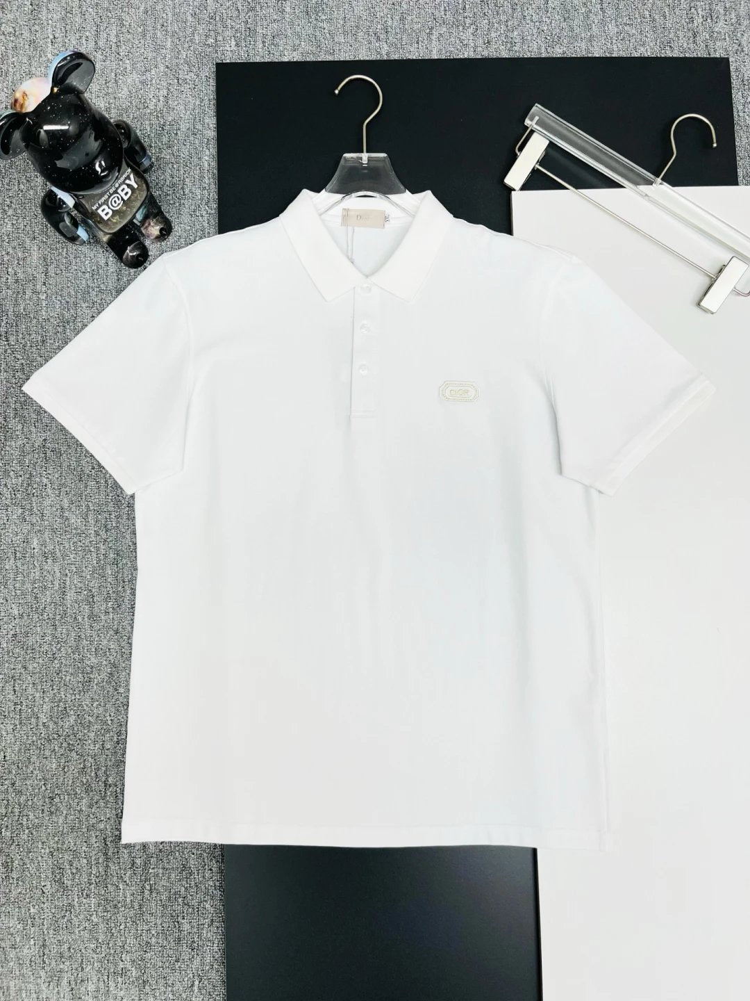 Dior T-shirt Chest Brand Embroidery logoPOLO Shirt Lapel Short Sleeve25ss New Unisex Summer Short Sleeve OS Loose T Business Half Sleeve Shirt Plus Size T-Shirt