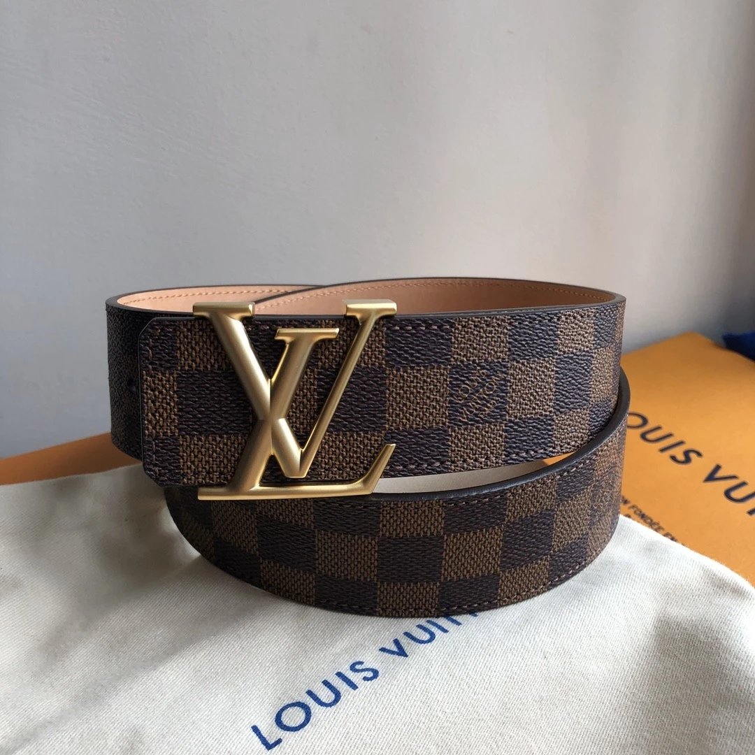 Louis Vuitton LV Belt Top version 【Counter Quality】The Most New Belt4.0cm Men's Belt Pin Buckle Men's Leather Belt with Classic Presbyopic Checkered Belt with Genuine Goods Packaging No Problem in and out of the Counter Versatile Casual Fashion Formal Wea