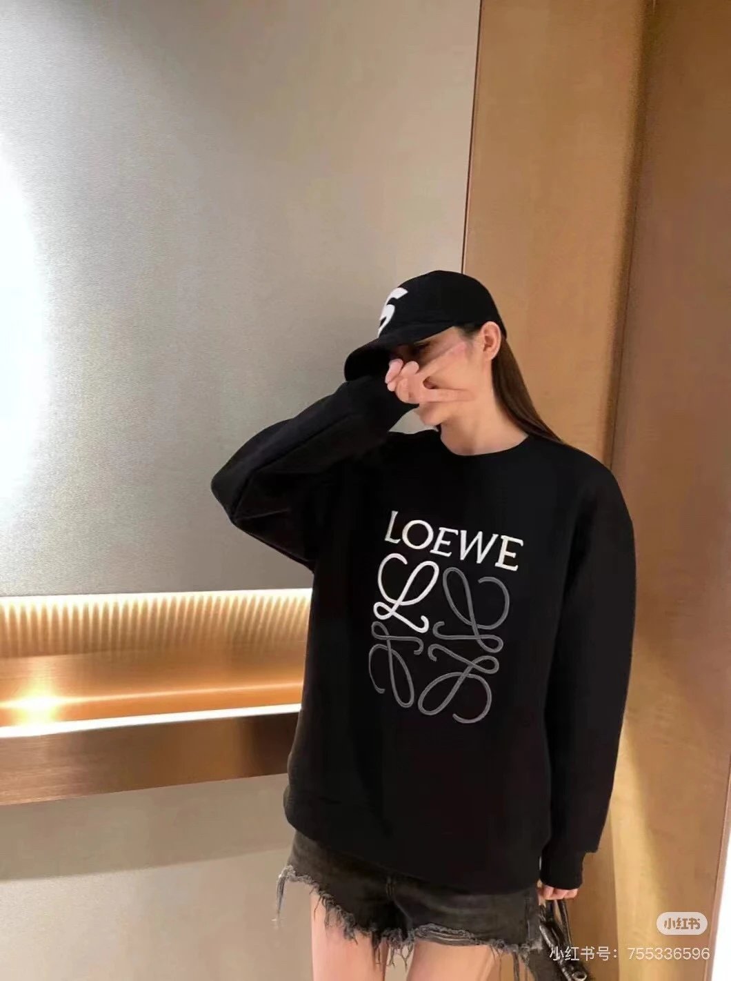 LOEWE Hoodie Classic Big logo Embroidered Crewneck Sweatshirt Long Sleeve Base Shirt Outerwear Trendy Unisex Sports Casual Loose Fit Versatile Autumn Winter New Arrival