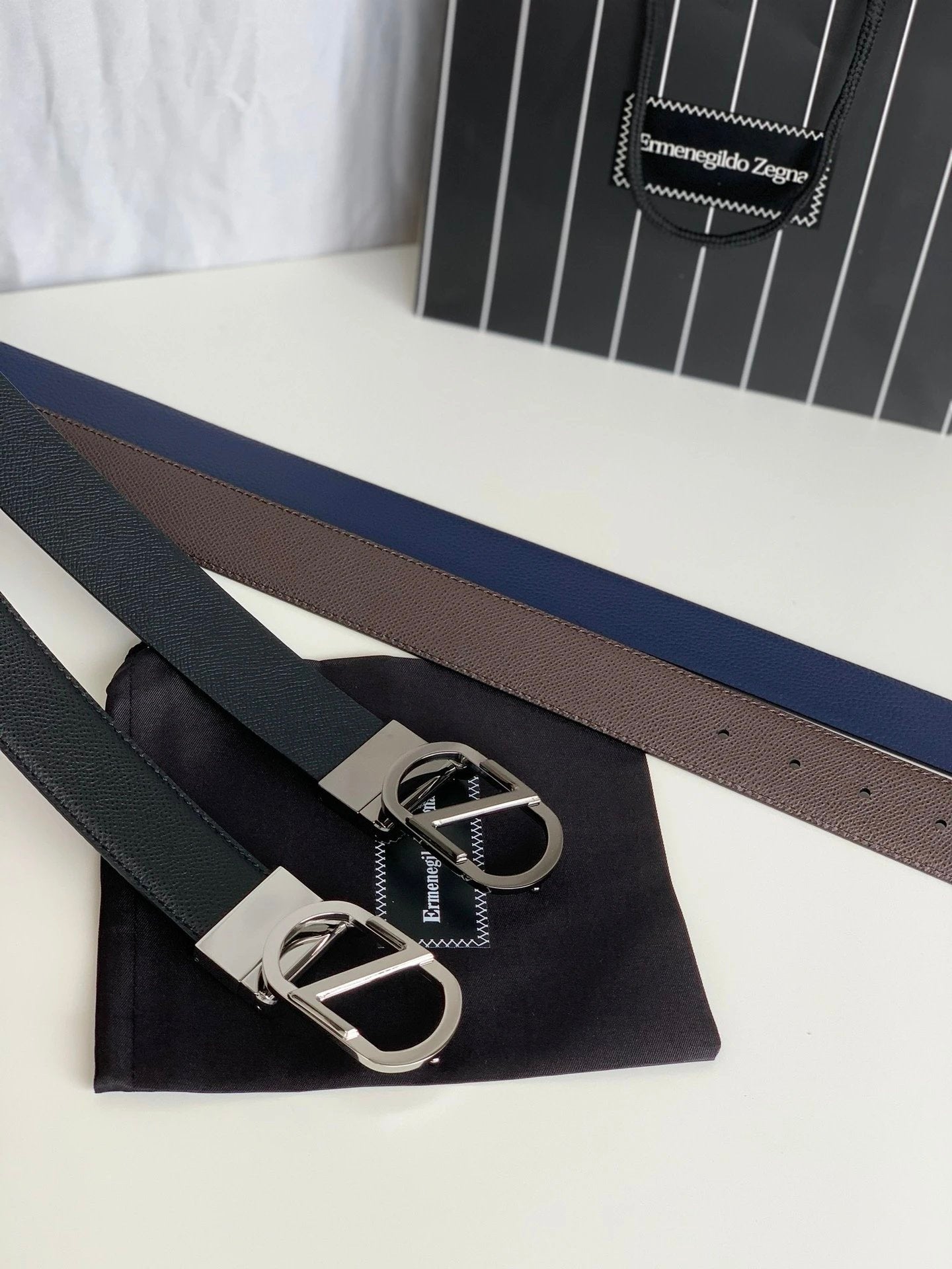 Zegna Belt Top version Original Imported Calf Leather Belt for Business Men Pant Belt3.5CM Belt Double-Sided Dual-Use Men's Needle Belt Suitable for Men's Business Double-Sided Cowhide Classic Belt Gift Box Packaging Ferragamo Montblanc Kuqi