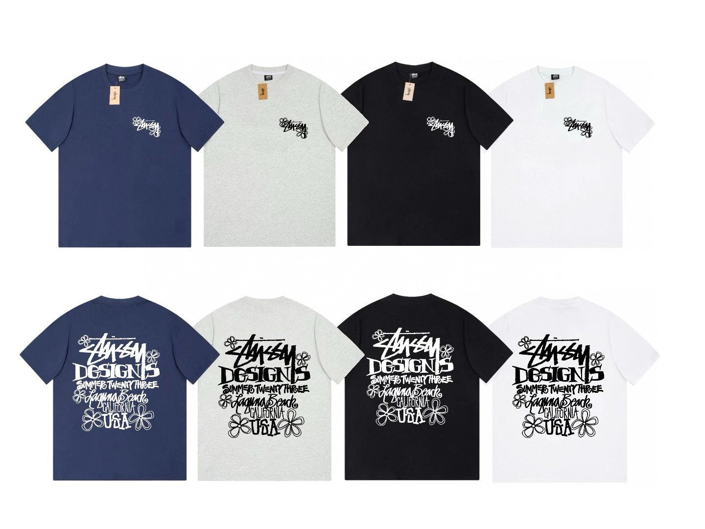 Stussy T-shirt Top Version Short Sleeve T T-shirt American Fashion Brand Modern Graffiti Cursive Script Printed Male and Female Couples Wear Loose