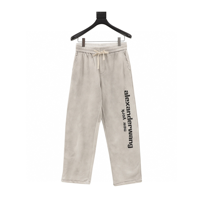 Alexander Wang Sweatpants Washed Daily Printed Casual Trousers for Men and Women