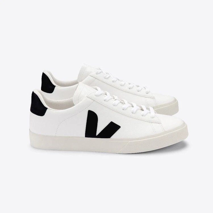 Veja shoes Women's White Shoes campo Series Leather Lace-up German Training Board Shoes Couple Casual Sneaker