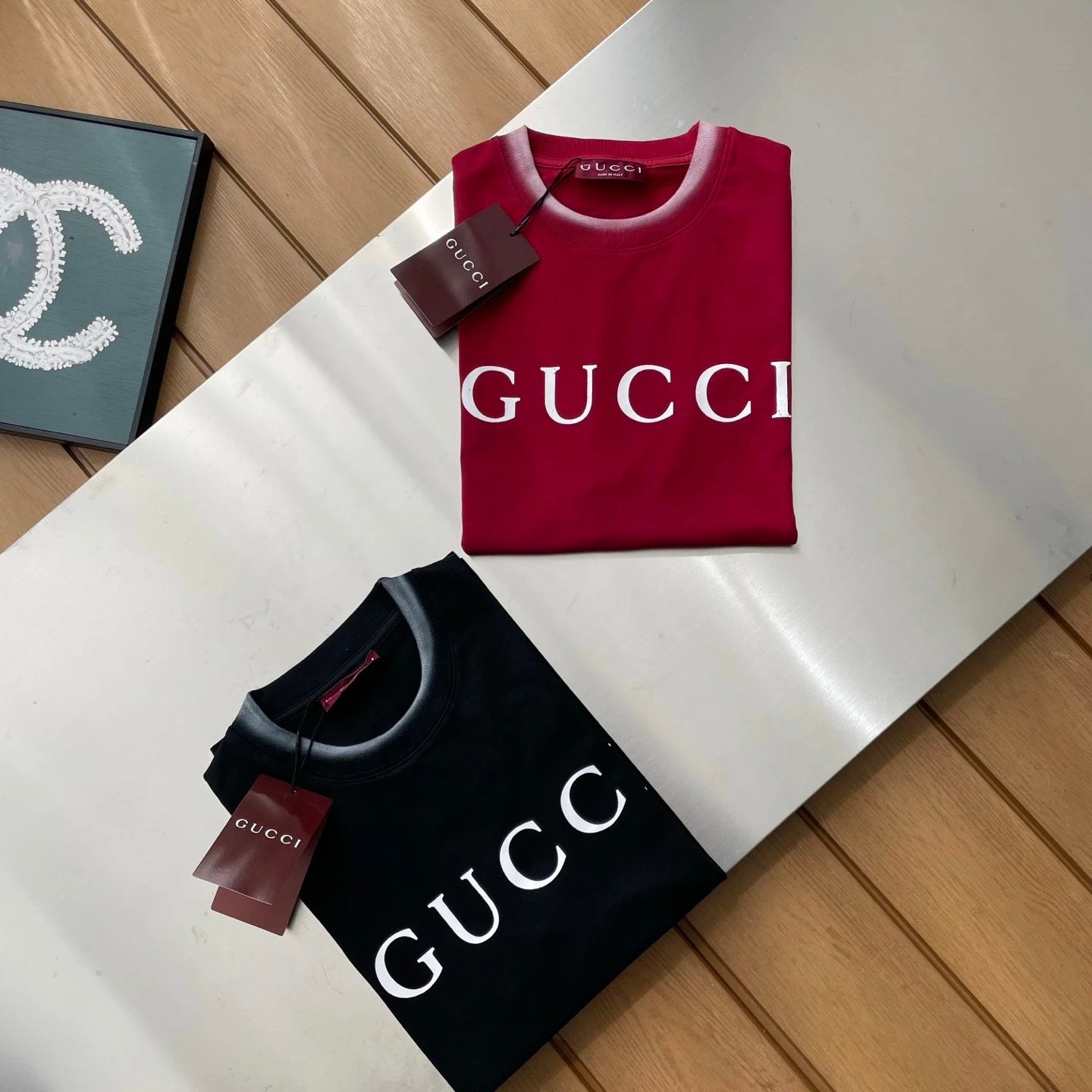 Gucci T-shirt Chest Letter Print logo round Neck Short Sleeve25ss New pure cotton T Unisex T-Shirt OS Loose Fit Base Shirt Top Half Sleeve T-Shirt