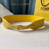 FENDI Belt Top version Exclusive Customized Mobile Phone Real Shot High Quality Women's Belt Fashionable All-Match Waist Seal Width6.0Centimeter Wide