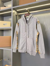 Burberry Hoodie Trendy Brand Autumn Plaid Zipper Hooded Jacket