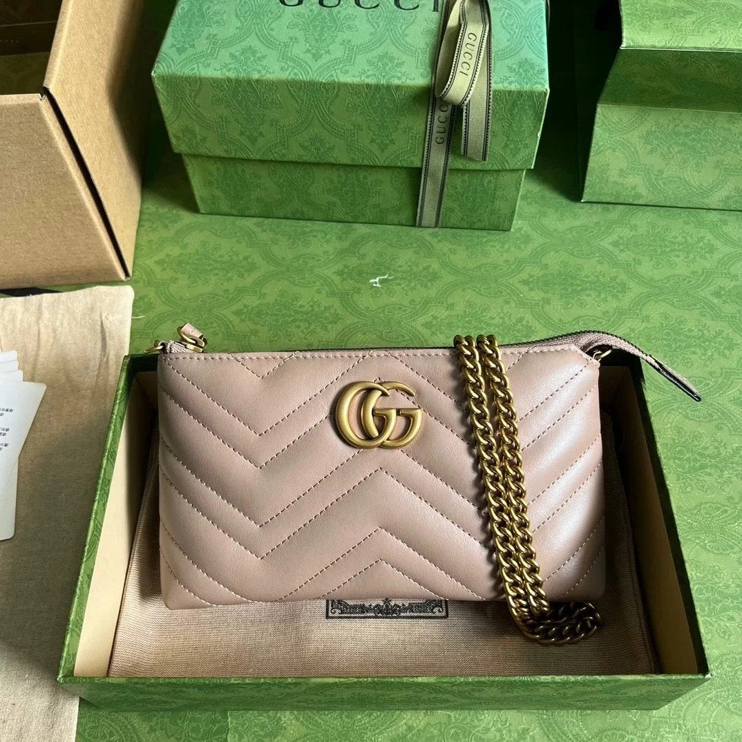 Gucci Women's Bag Top version 【**Original Factory】23New Marmont Series woc Chain Bag Card Bag Coin Purse Mobile Phone Bag Messenger Bag Shoulder Bag Summer Small Bag Ma Meng Bag443447