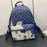 Louis Vuitton LV Backpack Top version M2390523New Blue Color Flame Disc0very Backpack Men's Business Trip Business Travel Backpack Shoulder Messenger Handbag