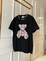 Burberry T-shirt Bear Embroidery on the Chest logo round Neck Short Sleeve25ss New Pure Cotton Unisex Style T T-shirt OS Loose Fit Base Shirt Half Sleeve T-Shirt Top Half Sleeve