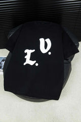 Louis Vuitton LV T-shirt Chest Letter Print logo round Neck Short Sleeve25ss New pure cotton T Unisex T-Shirt OS Drop Shoulder Loose Fit Base Shirt Top T-Shirt Short Sleeve