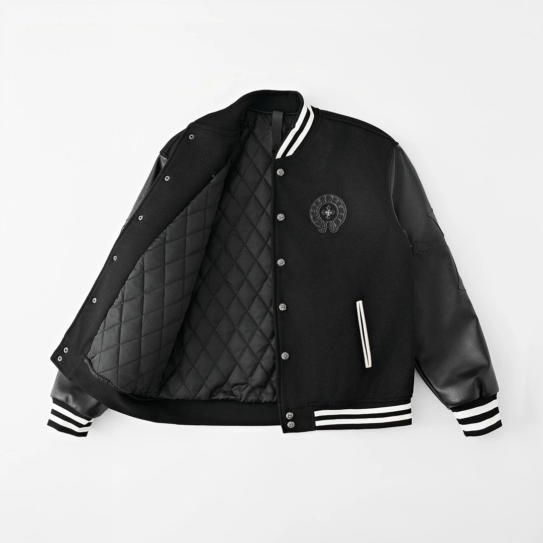 Chrome Hearts Jackets Horseshoe Baseball Jacket Cotton Coat Unisex Winter Warm Sports Casual Loose Versatile