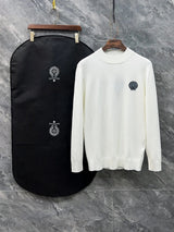 Chrome Hearts Sweater Classic Logo LOGO 3D Half Turtleneck Sweater Thickened Lazy Style OS Loose Fit Unisex Knit Top Jacket Versatile Casual Wearable Inside and Outside
