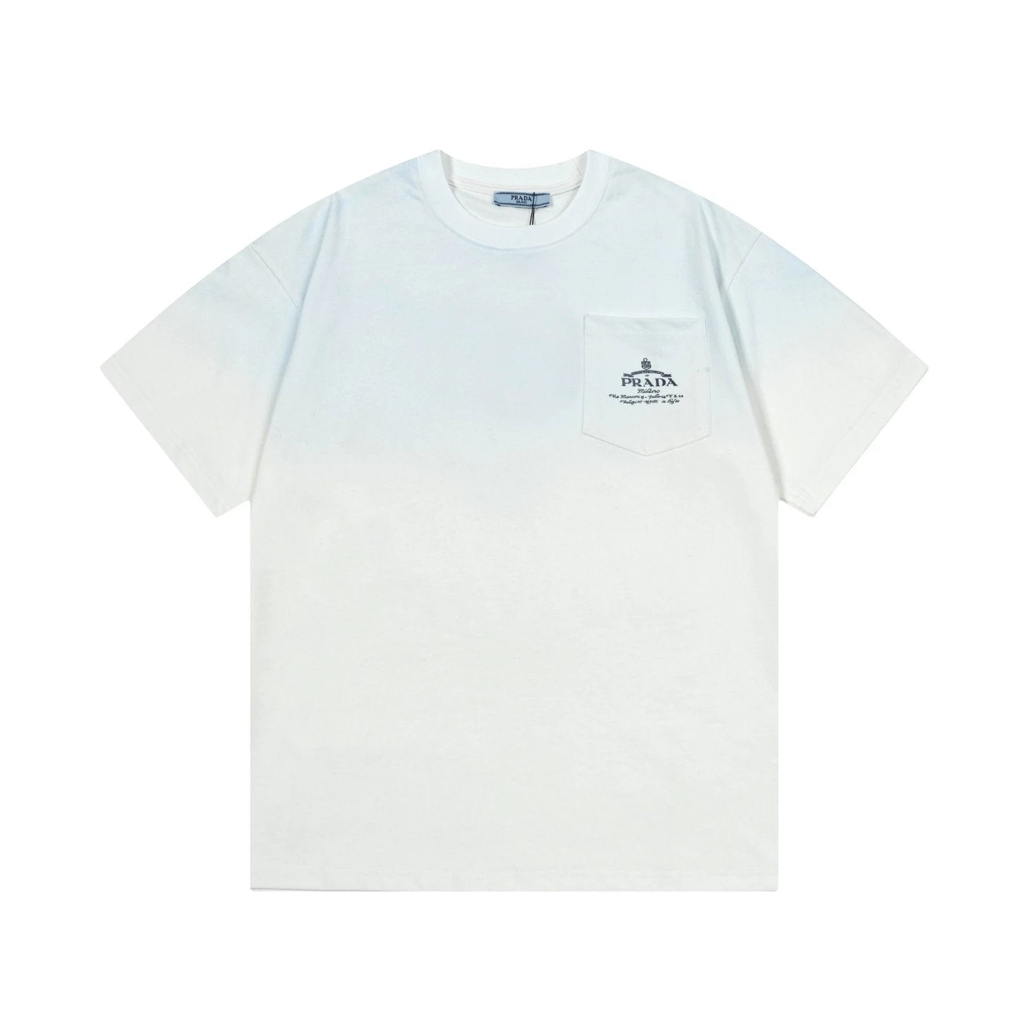 PRADA T-shirt Pocket Letters Handmade Flower Spraying on Chest logo round Neck Short Sleeve25ss New pure cotton T Unisex T-Shirt OS Drop Shoulder Loose Fit Base Shirt Top T-Shirt Short Sleeve