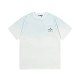 PRADA T-shirt Pocket Letters Handmade Flower Spraying on Chest logo round Neck Short Sleeve25ss New pure cotton T Unisex T-Shirt OS Drop Shoulder Loose Fit Base Shirt Top T-Shirt Short Sleeve
