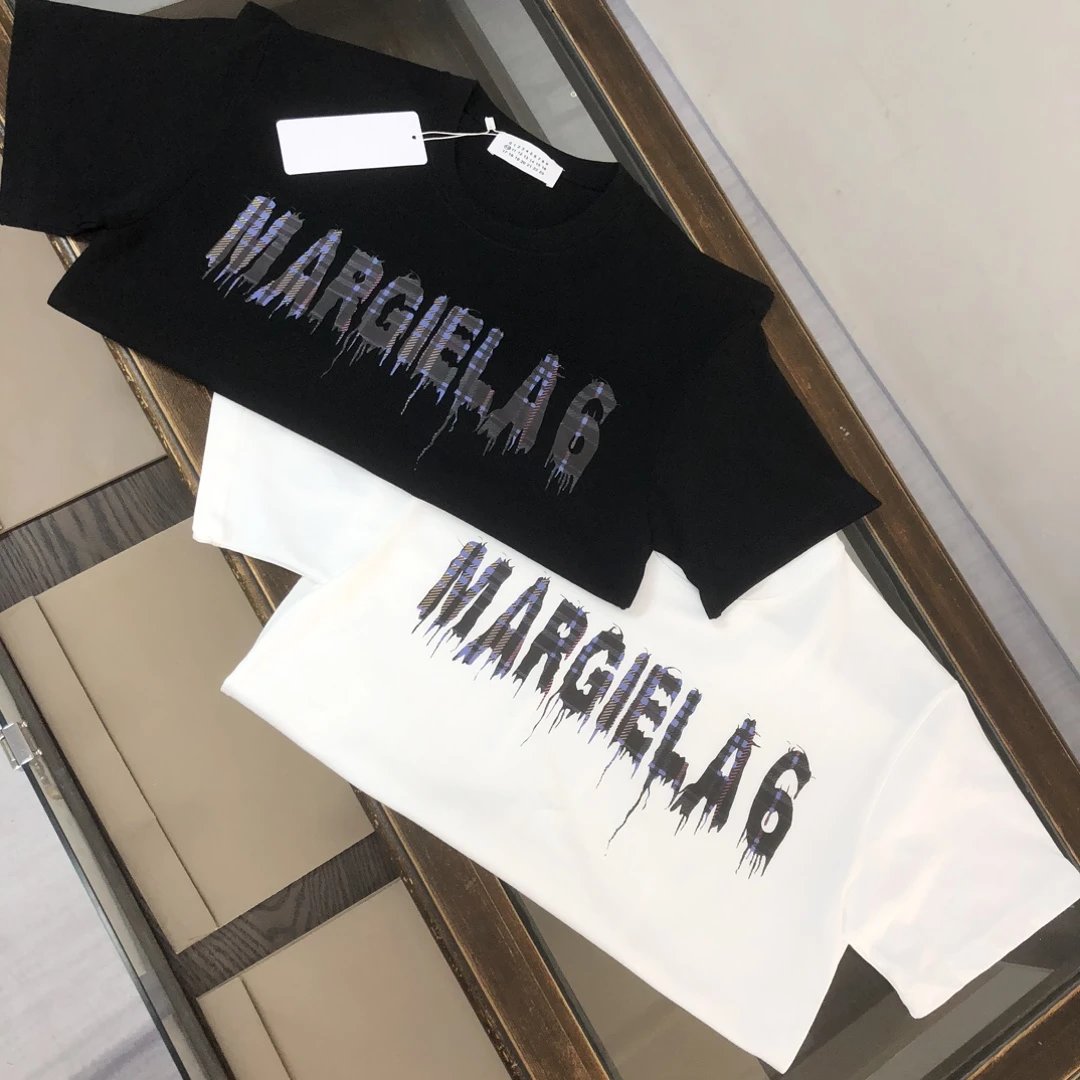 Maison Margiela T-shirt Chest Letter Print logo round Neck Short Sleeve25ss New pure cotton T Unisex T-Shirt OS Loose Fit Base Shirt Top Half Sleeve T-Shirt