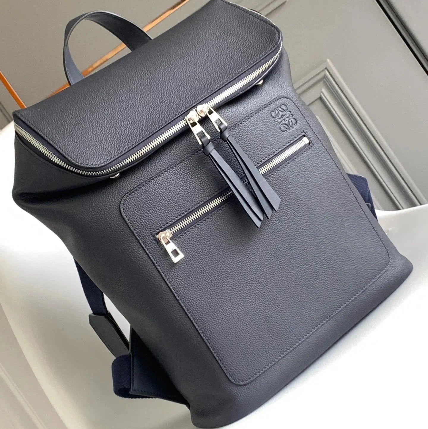 LOEWE Backpack Top version 【Original Premium Version】New Backpack Latest Goya Series Couple Backpack Men's Backpack Travel Bag Business Bag Men's Backpack Schoolbag Large-Capacity Backpack Women's Backpack Women's Backpack Sports Bag with Grain Calfskin T