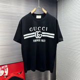 Gucci T-shirt Classic Chest Print logo round Neck Short Sleeve25ss New Pure Cotton Unisex Style T Casual T-Shirt Base Layer Shirt OS Loose Fit Half Sleeve Top Plus Size