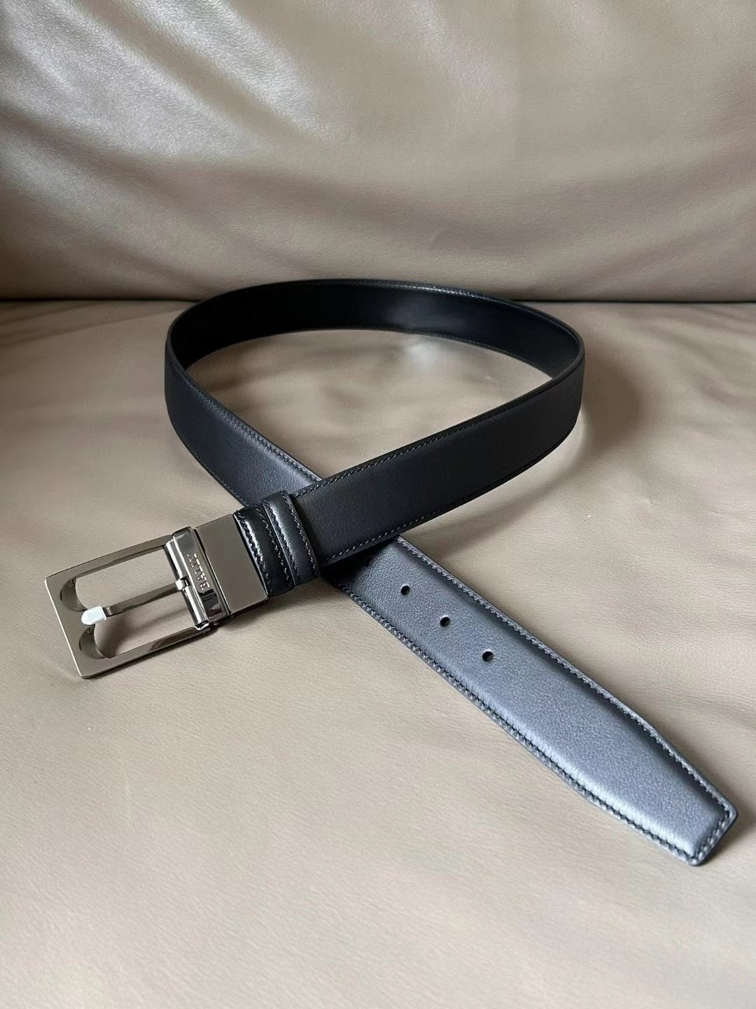 Bally Belt Top version Original Single Belt Counter New Men's Double-Sided Casual Business Belt Wide3.4cm Double-Sided Head Layer Cowhide Belt First Layer Cow Leather Belt Men and Women Business Casual Belt Belt Men's Leather Belt