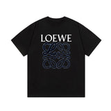 LOEWE T-shirt Color-Block Letter Direct Print Logo round Neck Short Sleeve25ss New Pure Cotton Unisex Style T T-shirt OS Loose Fit Base Shirt Short Sleeve Top T-Shirt