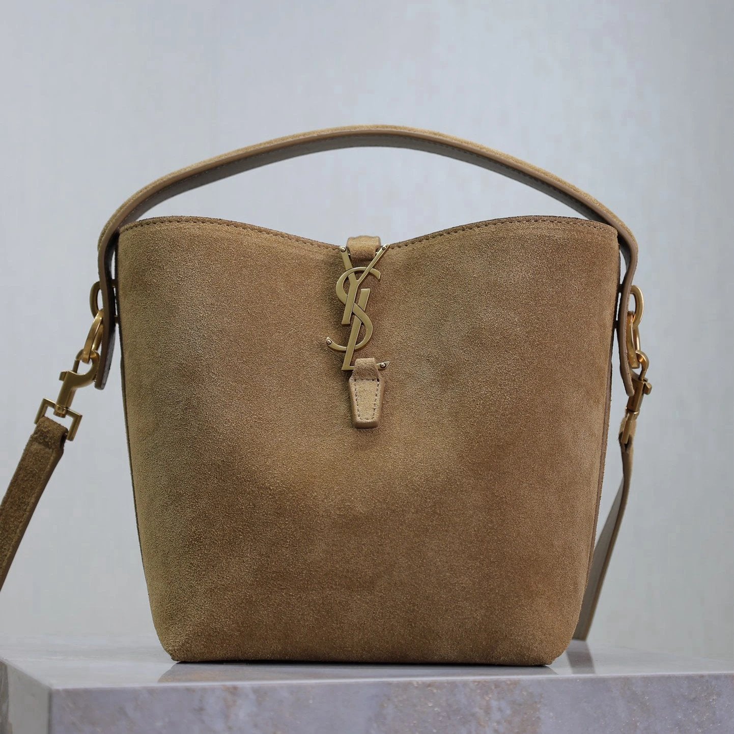 YSL Women's Bag Top version Saintlaurent2023New LE37Water Bucket Bag Summer New Women's Hand-Carrying Bucket Bag Bucket Bag Shoulder Messenger Bag Stiff Cowhide Bucket Bag Bucket Bag Two-in-One Composite Bag Bucket Bag742828