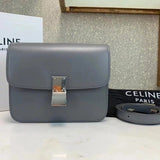 Celine women's bag Top version 【Original Leather】Classic ClassicBox Bag Teen Square Bag Stewardess Bag Box Bag Toothpick Pattern Cowhide Crossbody Women's Bag18.5cmTeenbox Bag