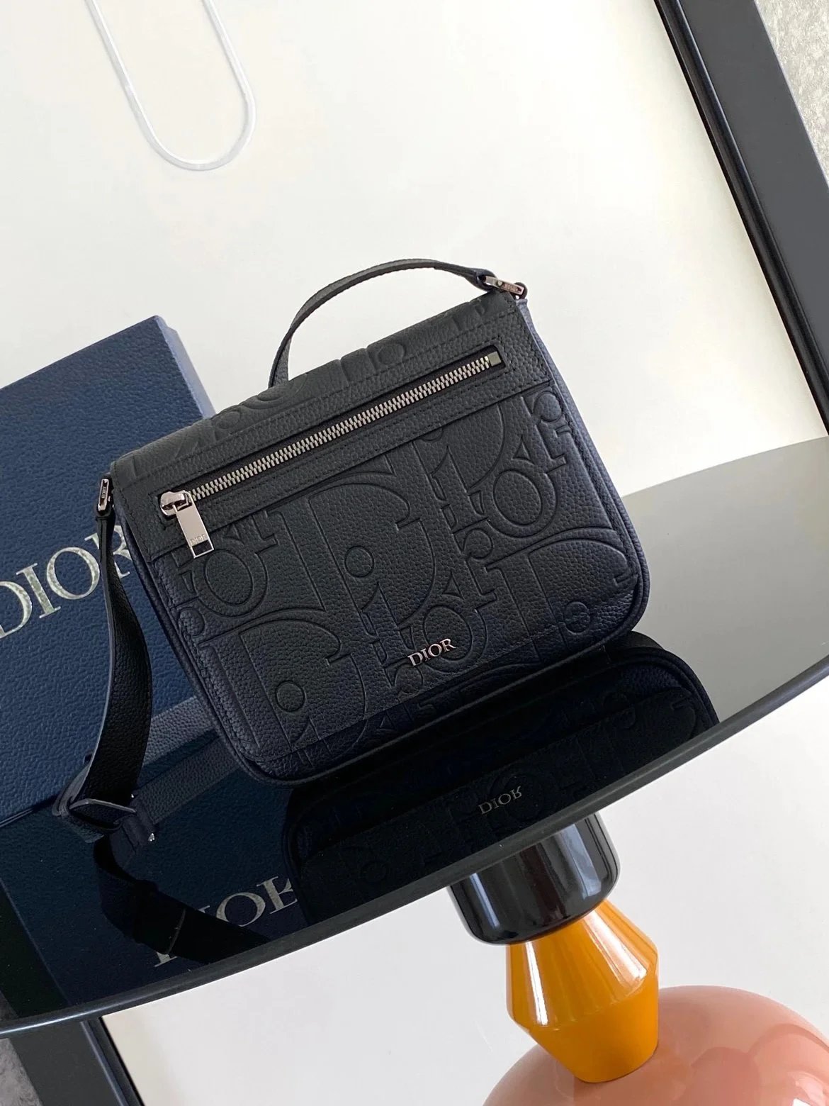 Dior Men's Bag Top version 【Grade Surrogate Shopping Original Leather】2024New Gravlty Series Messenger Bag Original Calfskin Men's Shoulder Messenger Bag