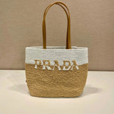 PRADA Bag Top version Original Order Latest Fiber Raffia Tote Bag European and American Fashion Large Capacity Totes Middle Ancient Women's Woven Shopping Bag Casual Straw Handbag Shoulder Bag Messenger Bag Women's Bag Women's Bag1BG442Large Size1BG454Sma