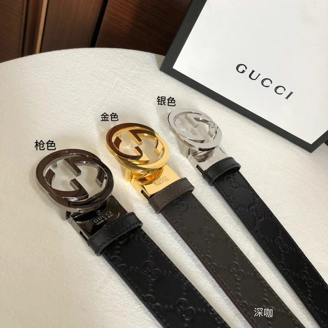 Gucci Belt Top version New Original Single Men's Belt Leather Belt Double g Belt Men's Fashion Casual Original Leather Gujia Belt GG Home Pant Belt Female Gucci Gucci Belt Ferragamo