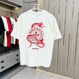 Chrome Hearts T-shirt Colorful Horse Hoof Sanskrit Embroidery logo round Neck Short Sleeve25ss New Pure Cotton Unisex Style T T-shirt OS Loose Fit Base Shirt Top Half Sleeve T-Shirt