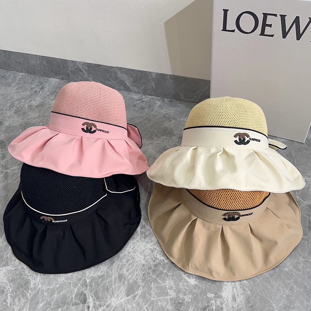 Chanel Hat Sun Hat with Dustproof Bag High Quality Fashion Big Hat2024New Vinyl Woven Bucket Hat，Wide Brim Super Easy to Match，Buy without Hesitation a Must-Have for Travel