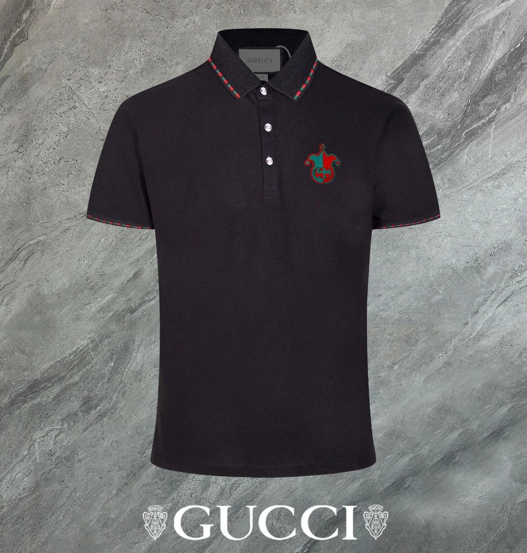 Gucci T-shirt Red and green chest G Letter Pattern logo Patch POLO Shirt Lapel Short Sleeve25ss New Unisex Summer Loose Short Sleeve T Business Commuter Short Sleeve Shirt Plus Size T-Shirt