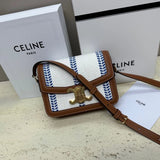 Celine women's bag Top version 【Surrogate Shopping Edition】Teen Arc De Triomphe Crossbody Bag New BOX Bag18.5cm Small Size2023New Cherry Blossom Pink Arc De Triomphe Women's Bag Square Bag mininano Retro Gold Buckle Shoulder Crossbody Bag Arc De Triomphe